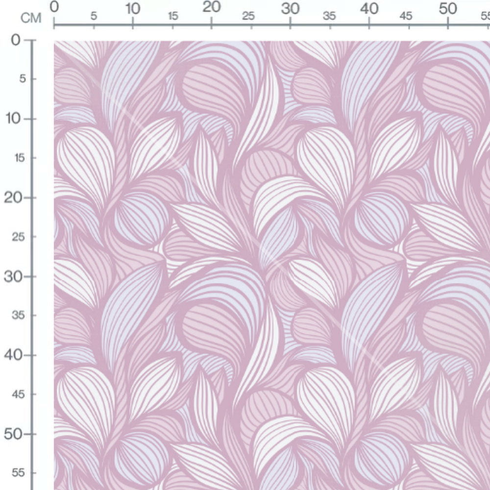 Tissu - Feuilles roses sur rose clair