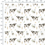 Tissu - Vaches et bouteilles de lait