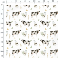 Tissu - Vaches et bouteilles de lait