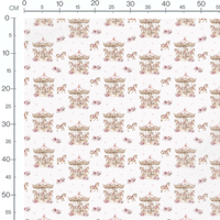 Tissu - Carrousels et chevaux roses