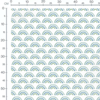Tissu - Arcs bleus et verts