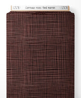 Tissu - Carreaux roses sur fond marron