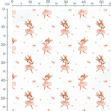 Tissu - Faons danseurs et cœurs