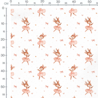 Tissu - Faons danseurs et cœurs