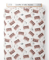 Tissu - Cassettes et notes musicales