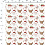 Tissu - Visages de Noël aquarelle