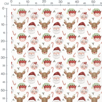 Tissu - Visages de Noël aquarelle