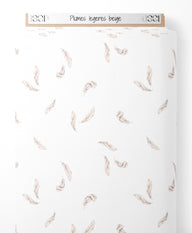 Tissu - Plumes légères beige