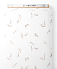 Tissu - Plumes légères beige