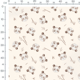 Tissu - Pandas sur fond beige