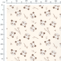 Tissu - Pandas sur fond beige