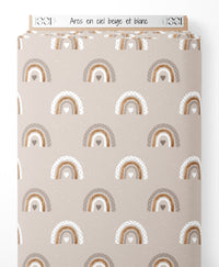 Tissu - Arcs-en-ciel beige et blanc