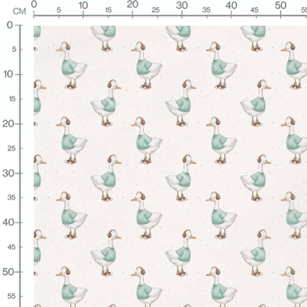 Tissu - Oies avec écouteurs