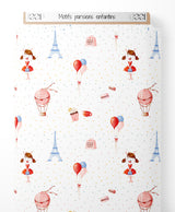 Tissu - Motifs parisiens enfantins