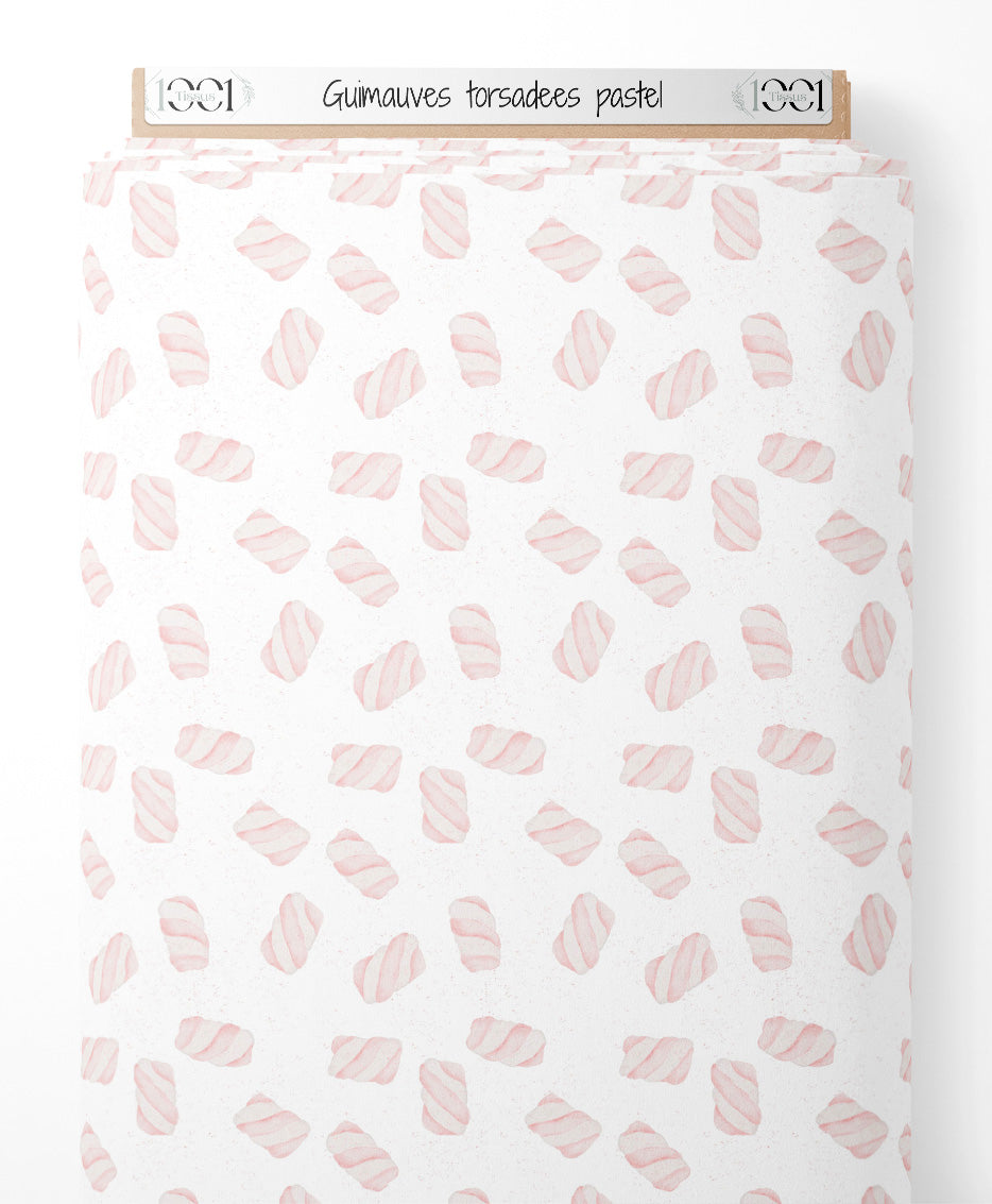 Tissu - Guimauves torsadées pastel
