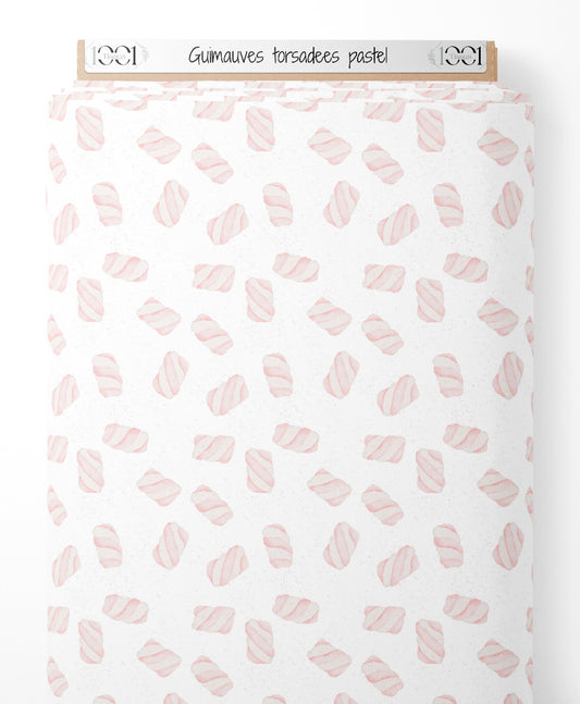 Tissu - Guimauves torsadées pastel