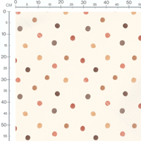 Tissu - Pois aquarelle sur fond crème
