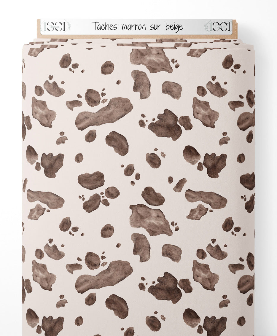 Tissu - Taches marron sur beige