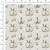Tissu - Animaux et tipis aquarelle