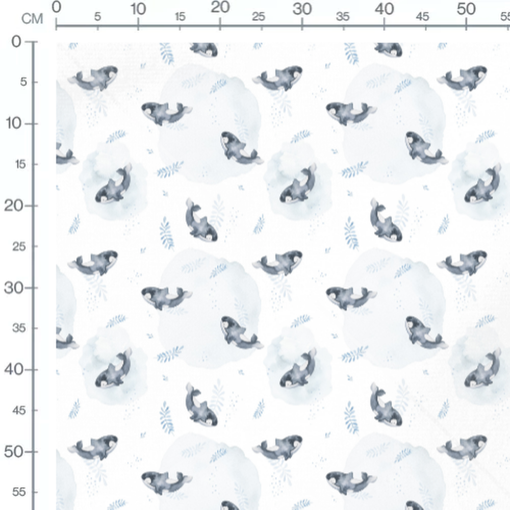 Tissu - Orques aquarelle fond blanc