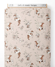 Tissu - Cerfs et renards féeriques