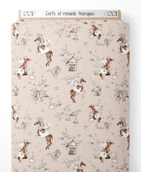 Tissu - Cerfs et renards féeriques