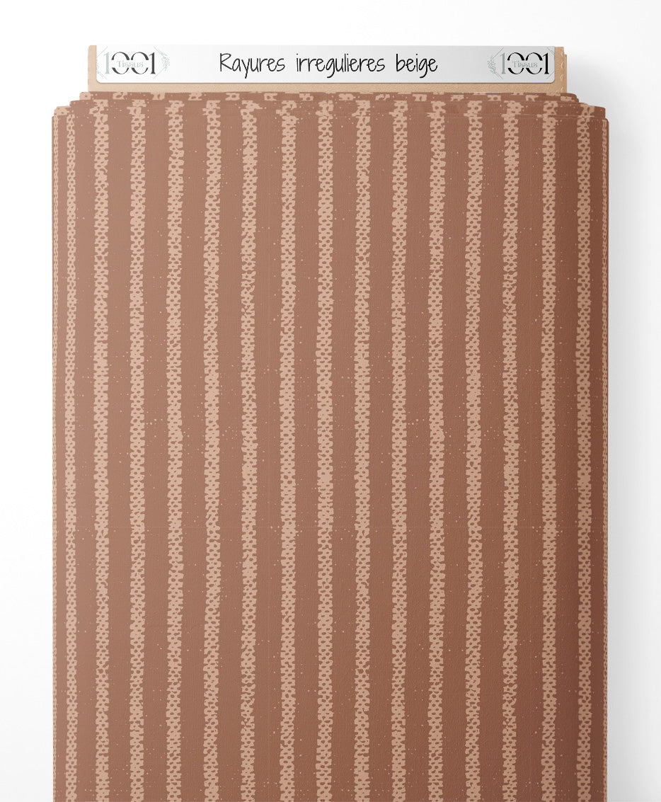 Tissu - Rayures irrégulières beige