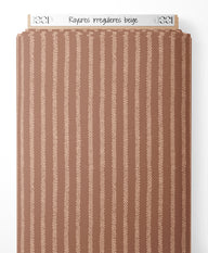 Tissu - Rayures irrégulières beige
