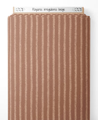 Tissu - Rayures irrégulières beige