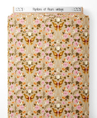 Tissu - Papillons et fleurs vintage