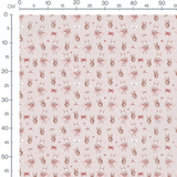 Tissu - Lapins et oursons sur rose