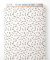 Tissu - Pois noirs uniformes sur blanc
