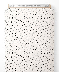 Tissu - Pois noirs uniformes sur blanc
