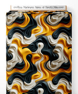 Tissu - Marbrures Noires et Dorées