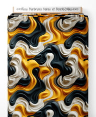 Tissu - Marbrures Noires et Dorées