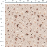 Tissu - Coquillages variés beige