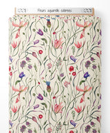Tissu - Fleurs aquarelle colorées