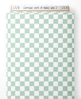 Tissu - Carreaux verts et blancs unis 2