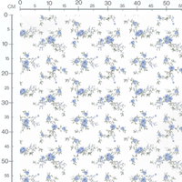Tissu - Bouquets de roses bleues