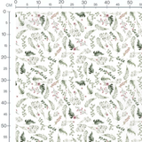 Tissu - Feuillages et fleurs aquarelle