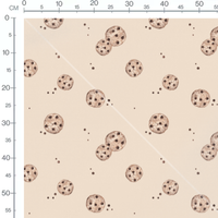 Tissu - Cookies chocolat sur beige
