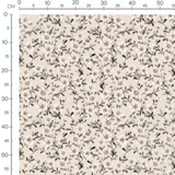 Tissu - Fleurs blanches et feuillage fin
