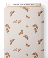 Tissu - Croissants bruns et taches grises