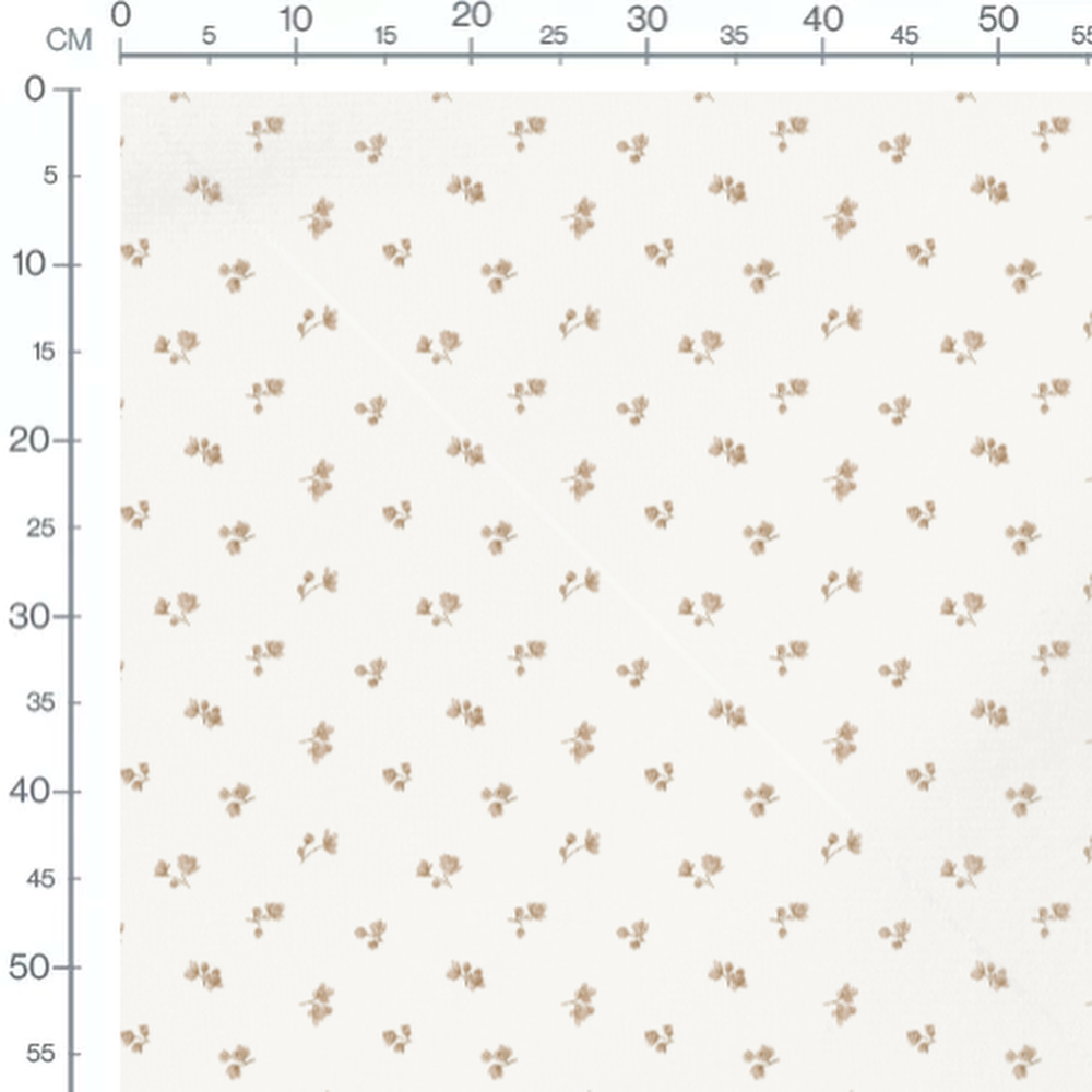 Tissu - Fleurs délicates sur fond blanc 2