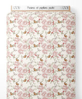 Tissu - Pivoines et papillons pastel