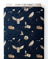 Tissu - Chouettes et objets magiques