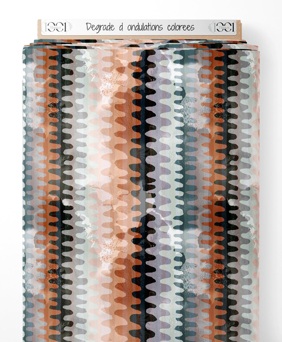 Tissu - Dégradé d'ondulations colorées