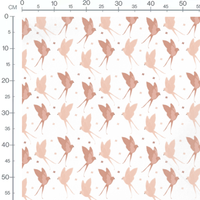 Tissu - Oiseaux roses aux ailes déployées