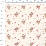 Tissu - Lapins blancs dans cornets