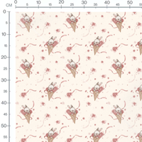 Tissu - Lapins blancs dans cornets